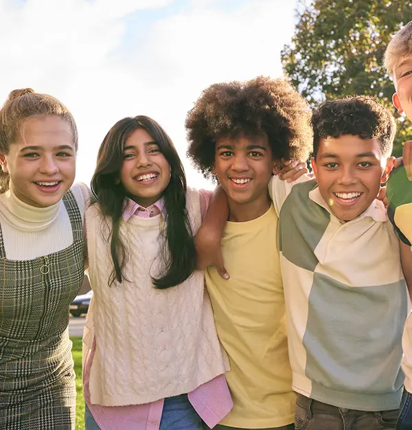 group of happy friends